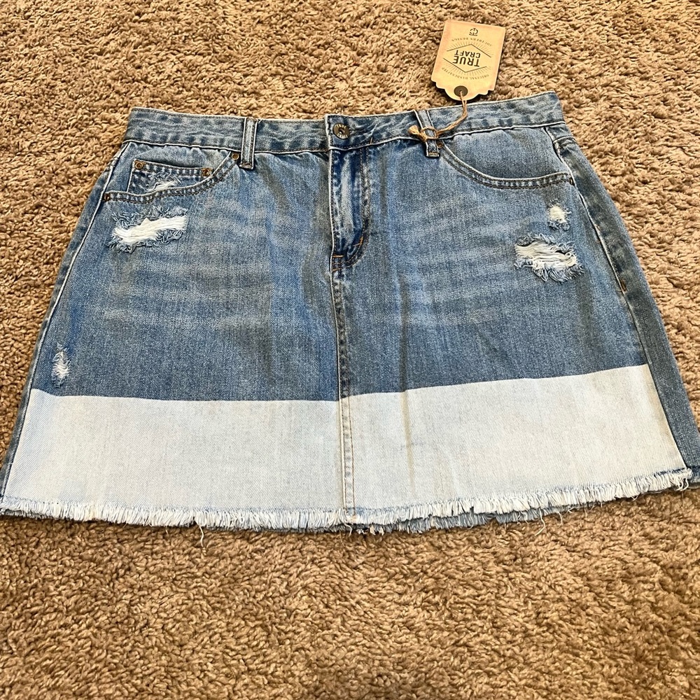 2 Tone Denim Skirt